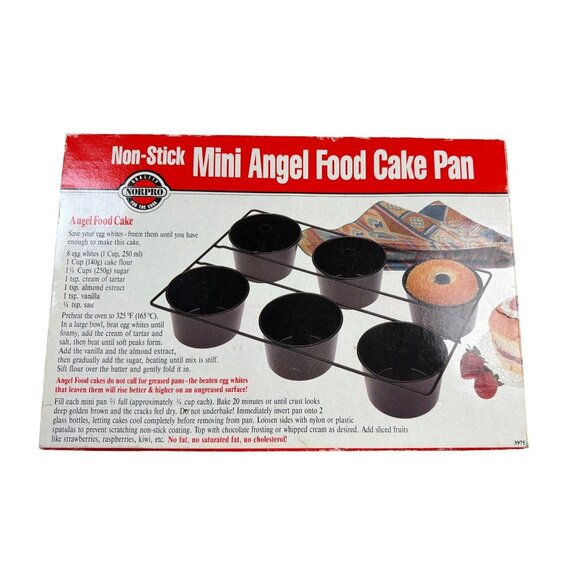 Vintage Norpro Nonstick Mini Angel Food 6 Cavity Cake Pan Model No. 3975 - Picture 2 of 5